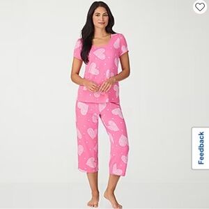 Cuddl Duds Women’s Cropped Short Sleeve PJ set size S